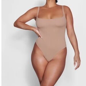 SKIMS Tan Square Neck Bodysuit